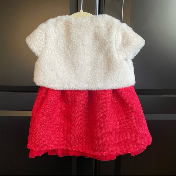 EUC Cat & Jack Red Holiday Sparkle Dress (18mo) - Picture 4 of 7